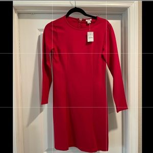 J.crew Long Sleeve Red Dress NWT